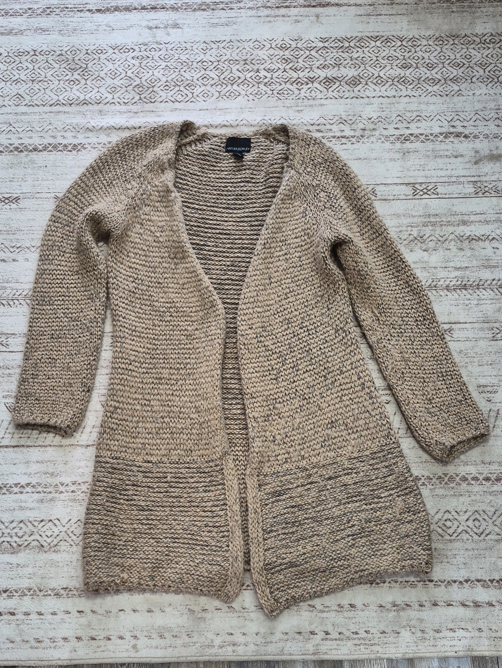 Cynthia Rowley Tan Open-Front Knit Cardigan